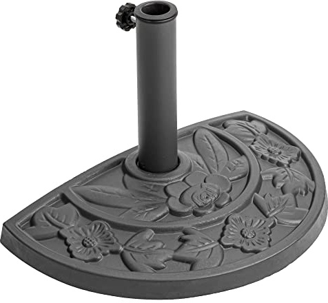 Schirmständer Schirmhalter Sonnenschirmständer Grau Ständer aus Beton halbkreisförmig 50 cm zu Garten Terrasse Schaftdurchmesser Bis zu 60mm Sonnenschirmfuß Beton Sonnenschirm Flagge Mast ständer
