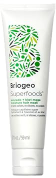 Briogeo Superfoods Avocado + Kiwi Mega Moisture Mask, Protein-Free, Deep Hydration, Enhance Shine, Moisturizing Mask for Dry Hair, Lock In Moisture, Vegan, Cruelty-Free, 2 fl oz