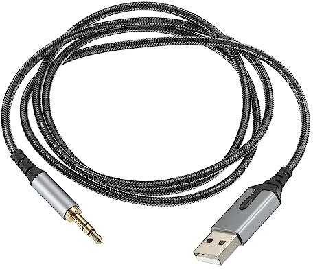 sourcing map USB Mâle vers 3.5mm Mâle TRS Casque Audio Adaptateur Aux Stéréo Jack vers USB 2.0 Charge Câble 3.3ft pour Microphone Téléphone Ordinateur Portable Haut-parleur MP4