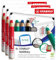 STABILO Set mit 3 Etuis aus Karton, 4 Markerstifte + 1 Spitzer + 1 Reinigungstuch