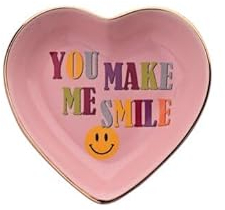 Giftcompany Dekoteller Love Plates You Make me Smile Porzellan 10x2x9,5 cm rosa