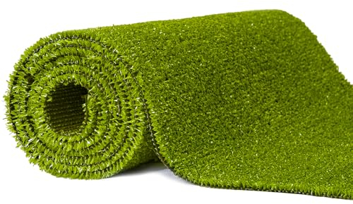 Mazovia Kunstrasen Rasenteppich für Garten Balkone Terrassen Wintergärten Biergärten - Höhe: 6 mm Meterware Wasserdurchlässig - Grün 300 x 300 cm