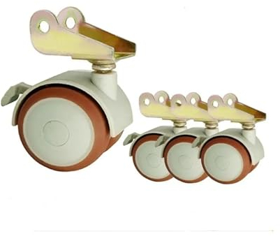 JCHZMIAO (4 Packungen) Lenkrolle aus massivem Holz, Universalrad, umkehrbar, P-förmige Schiene, Einsteckstange, Schraube, gummiert cuicui (Color : Screw-6mm, Size : 2 inch)