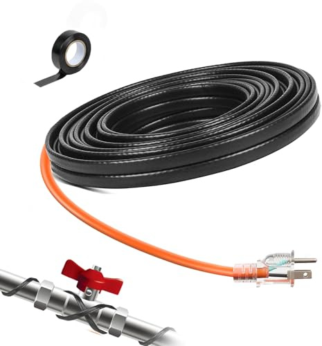 LantingMing Heat Tape for Water Pipes Roof & Gutter Snow De-Icing Heat Cable 3 feet 5 Watts Per Foot, Water Line Heat Tape Keeps Water Flowing at -40°F 5W/FT, 120V (3FT)