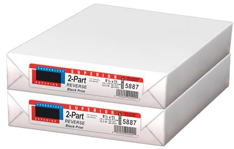 Desktop Publishing Supplies Selbstdurchschreibendes Papier, 2-teilig, NCR, Rückseite 8,5 x 11 Buchstaben, 2 Ries = 500 Sets / 1000 Blatt (weiß, gelb), für Tintenstrahl-/Laserdrucker