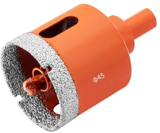 Meccion Diamond Hole Saw 45mm with Pilot Guide Bit, Professionals Brazed Diamond Drill Bit Hole Cutter for Tile, Porcelain, Glass, Ceramic, Marble
