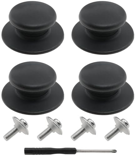 safycaby 4 PCS Universal Pot Lid Top Replacement Knob Pan Lid Knobs Kitchen Cookware Lid Knobs Universal Replacement Kitchen Cookware Lid Grip Knob Handle
