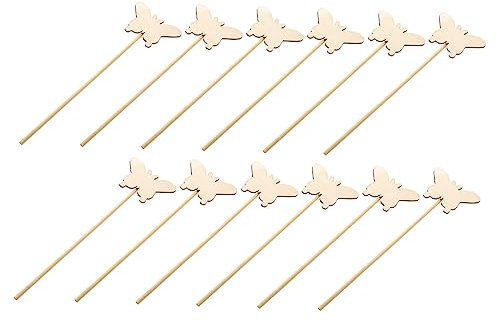 ERINGOGO 4 Sets Handgefertigte Schmetterlingsstäbe Aus Holz Schmetterlingsfeen-stabspielzeug Für Jungen Und Mädchen Bastelspielzeug Glitzerdekorationen 12 Stück X 4
