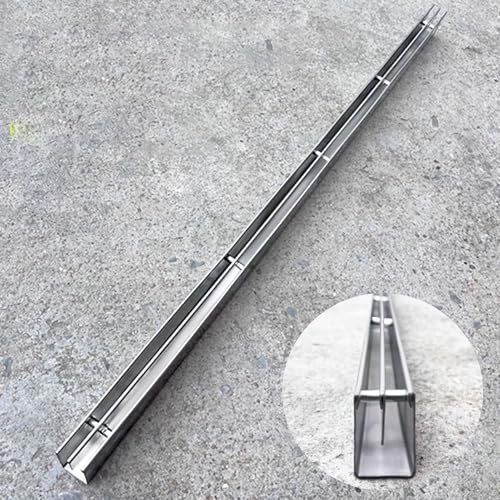 Canaleta Agua Desagüe de Canal Exterior Zanja Lineal Estrecha, Zanja de Drenaje de Metal Drenaje del Piso, Zanja de Drenaje para Patio, Césped, Patio Trasero, Valla de Jardín, Desagüe Central(3x5cm(1