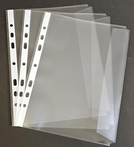 PS-Handelshaus A5 Hüllen für Fahrzeugbrief mit Klappe, 150my glatt, 10 St. | Extra stark (0,15mm), Glasklar, Dokumentenecht, Prospekthülle & Dokumentenhülle mit Abheftrand, 100% recycelbar