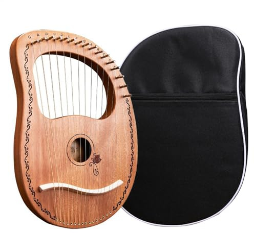 Lyra Harp - Lyra Harp Antike Griechenland Stil | Lyra Harfe Mahagoni | Körper Saiten Instrument - Stabile Mahagoni Akustische Harfe | Professionelles Orchestersaiteninstrument für Musikliebhaber