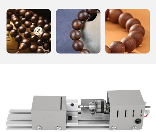 Mini-Drehmaschine Holz – drehbank metall – 7 Geschwindigkeiten (4000-9000 U/min) – Präzisionsbohrfutter – Für Holz-Drechseln, Schnitzen & Schleifen – Inkl. 6 Klingen & Zubehör