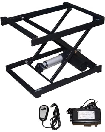 Mesa elevadora eléctrica de tijera simple con capacidad de 150 kg, plataforma de elevación de altura ajustable, mesa de centro con elevador, for manipulación y transporte de materiales, color negro(Wi