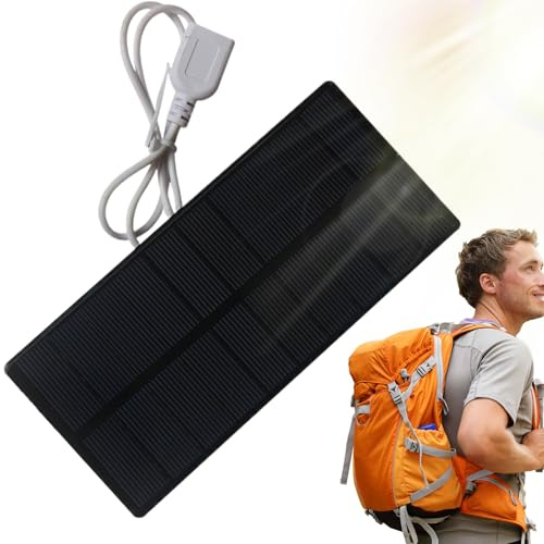 Camping Solar Charger – Black Travel Panel, Mobile Energy Pack | Mini Folding Solar Board with Smart Output Tech, Efficient Recharging Source for Phones, Led Lights, Fans, Gadgets, Off-Grid Trails