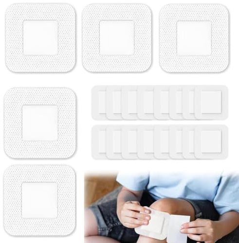 20 PCS Wundpflaster Sterile 10x10 cm, Selbstklebender steriler Wundverband mit starker Haftung, Selbstklebender Wundverband mit saugfähigem Pad für akute Wundversorgung und empfindliche
