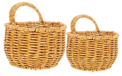 BESPORTBLE Hanging Woven Storage Basket for Kitchen Woven Wall Basket for Ginger Garlic Decorative Wall Organizer