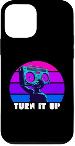Retro 80er Jahre Boombox, Turn It Up Retro Musikliebhaber Kassette Hülle für iPhone 12 mini