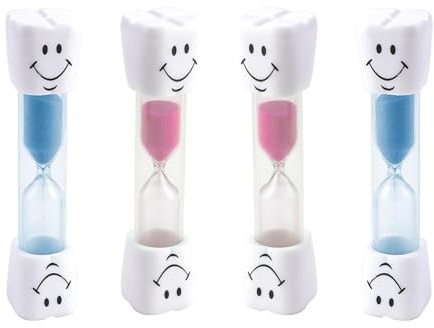 Set de 4 Relojes de Arena con Sonrisas para Niños - Temporizador de 3 Minutos para Cepillado Dental, Cocina, Juegos y Oficina, Seguro y Multifuncional, Ideal para Educación del Tiempo (4pcs)