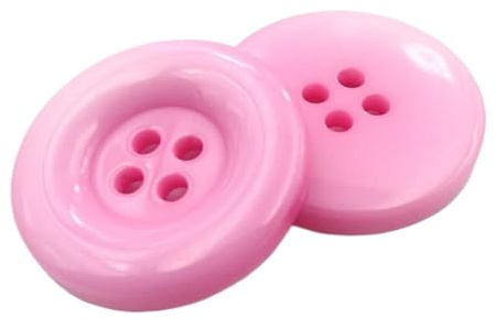 10 Stück runde Knöpfe 15mm bis 30mm, Rosa, 34mm 10 Stück
