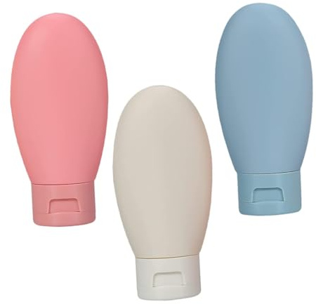 Generico 3 pezzi Bottiglie da Viaggio in Bottigliette Vuote Compresse per Shampoo Lozione e Sapone Contenitori Cosmetici Portatili Leggeri con Ampia Bocca per Facile Riempimento e Pulizia