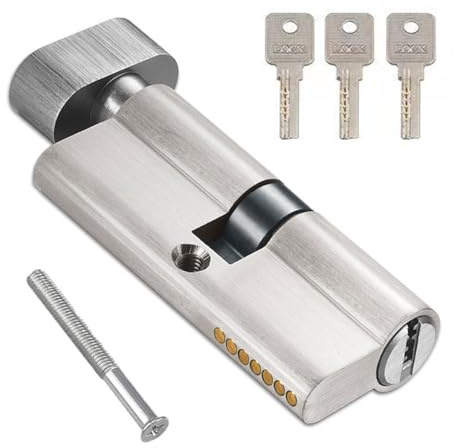 35T/35 Thumb Turn Euro Cylinder Lock (70mm), Euro Door Barrel Lock with 3Keys, Anti-Drill and Anti-Pick Barrel Profile Lock High Security for Wooden, UPVC and Composite Doors