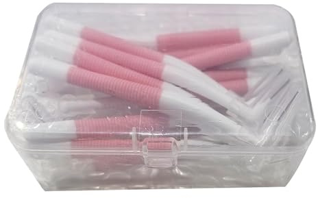 Interdentalborste färgglad L-formad interdentalborste, ortodontiskt tandverktyg, munrengöring, tandpetare, hygien, 20 st (rosa 20)