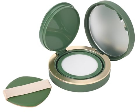 Jiawu Empty Cushion Foundation Box med Spegelpuff, Påfyllningsbar Tom BB Cream-behållare Förseglad Lock för Foundation, Portabelt Sminkfodral