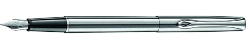 DIPLOMAT - Füllhalter Traveller Edelstahl - Schick und elegant - 5-Jahre-Garantie - Langlebig - Edelstahl