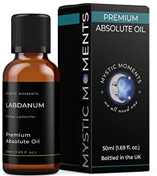 Mystic Moments | Labdanum Absolute Oil 50ml | Cistus ladanifer | Rich Sweet Resinous Aroma | Solvent Extracted | Natural Fixative for Perfumery | Very Thick Consistency | Used in Skincare & Blends