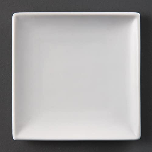 Olympia plato cuadrado de porcelana (U153, blanco (Pack de 12)
