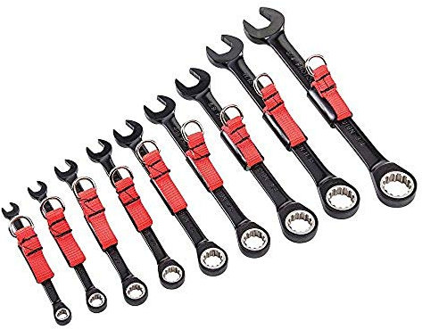Stanley Proto jscr-9s-tt tether-ready 9 piezas negro cromo non-reversible – Juego de combinación llave de trinquete Spline