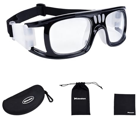 Andux Unisex Sports Glasses Anti Fog Goggles for Basketball Dribbling, Lacrosse, Eye Training LQYJ-01 (Black)