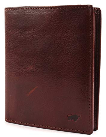 BRAUN BÜFFEL - Herren RFID Geldbörse Hochformat Arezzo - 11 Kartenfächer aus echtem Rindleder Schlichtes Design - Edles Tabak