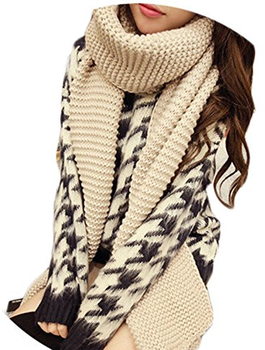 Miya® modische Damen Herbst/Winter lange Strickschal, Oversized Grobstrick Schal, super weich und hochwertige Umhang,