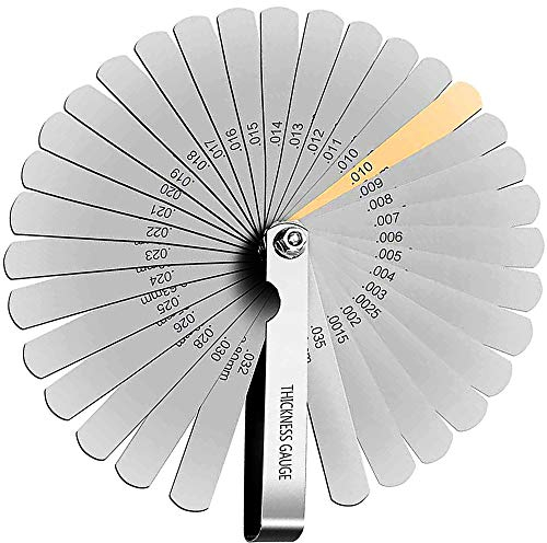 ZARRS Spessimetri Acciaio,32 Lame in Acciaio Inossidabile a Doppia marcatura metrica misuratore di Spessore a Doppia marcatura Pieghevole Strumento di misurazione per misurare la Larghezza