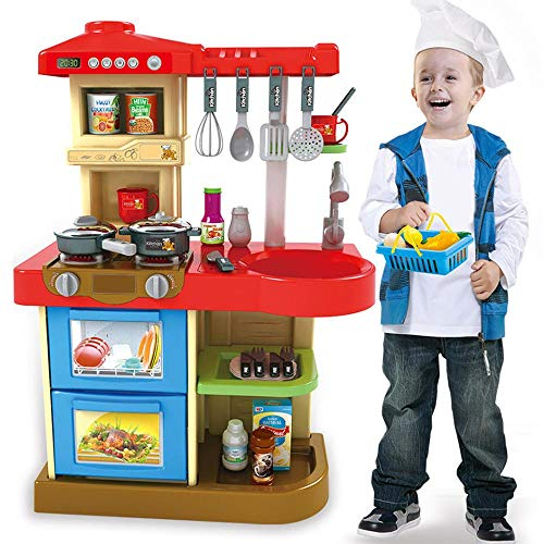 Bakaji Cucina Giocattolo per Bambini con Fornello Funzionante Luci e Suoni forno e Lavastoviglie Apribili Lavello e 30 Accessori My Little Chef Gioco Inclusi Dimensione 52 x 26 x 72 cm (Azzurro)