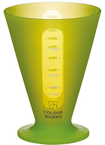 KitchenCraft Colourworks Vaso Medidor de Silicona para Ingredientes Líquidos y Secos, Manzana, 400 ml / 1 Taza