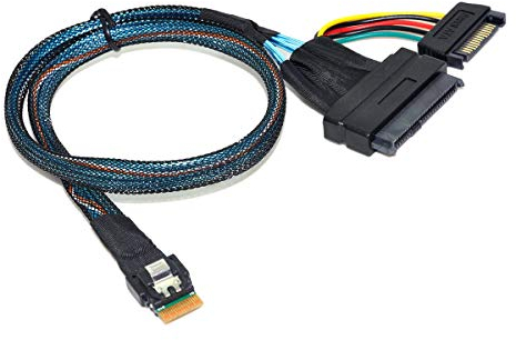 Cablecc U.2 U2 SFF-8639 to Slimline SFF-8654 4i NVME PCIe SSD Cable for Mainboard SSD 750 p3600 p3700 M.2 50CM