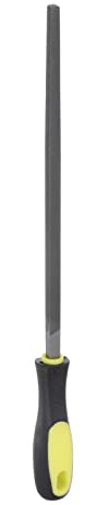 HARFINGTON Square File 10 High Carbon Hardened Steel Cut Hand Rasp with Plastic Handle for Deburring and Removing Material