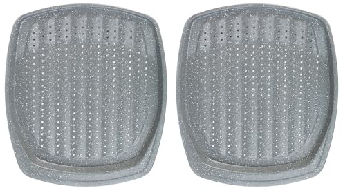 Salter COMBO-8315A Non-Stick Baking Chip Oven Tray - with Holes, Set of 2, Carbon Steel, Oven Safe Up to 220°C, Strong and Durable, Crisper for Fries, Wedges, Vegetables, Marblestone Collection, 38cm