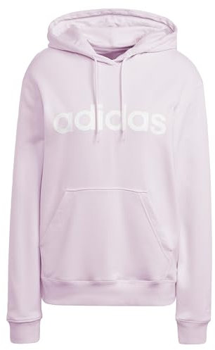 adidas Donna Essentials Linear Hoodie, Clear Pink/White, L