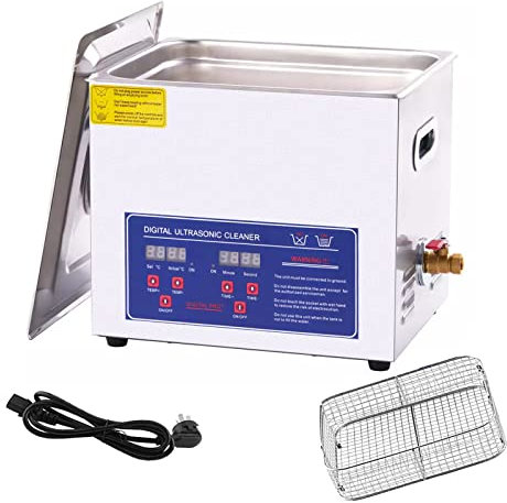 Professional Ultrasonic Cleaner,1.3L/2L/3L/4L/6L/10L/14L/15L/22L/30L Stainless Steel Ultrasonic Cleaning Machine w/Digital Timer & Heater and Stainless Steel Tank,for Glasses/Jewelry/Coins,15L