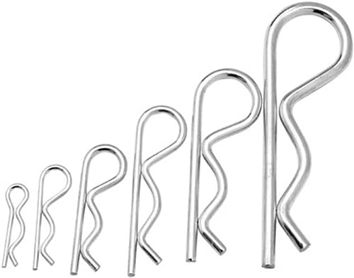 Splinte, 5–20 Stück, Edelstahl, R-förmig, Federsplint, 1,2 mm, 1,8 mm, 2 mm, 3 mm, 4 mm Durchmesser, Befestigungsmaterial for die Reparatur von Autos (Farbe: Silber, Größe: M1,2–21 SS (20 Stück)) ( Co