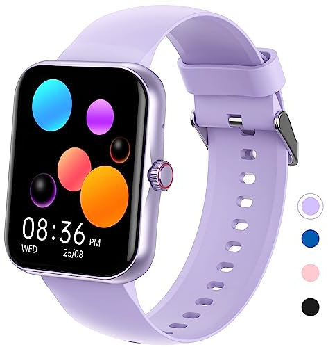 PTHTECHUS Kids Smart Watch with Bluetooth Call - Fitness Activity Tracker for Boys Girls, 100+ Sports Modes, Sleep Monitor, iOS Android Compatible - Birthday/Christmas for Ages 5-12 (Purple)