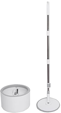 Eighosee Trapeador de microfibra con cubo redondo y ajustable, limpiador de azulejos, de cartón de limpieza 360 grados