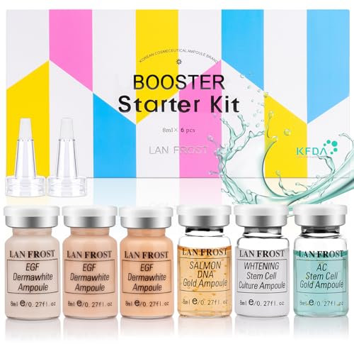 BB Facial Glow Starter Kit Hyaluronsäure Serum Foundation Skincare Mix Kit 0.27oz Hyaluronsäure Ampulle und Essence Foundation 6 Fläschchen Glow Pigment Skincare Kit