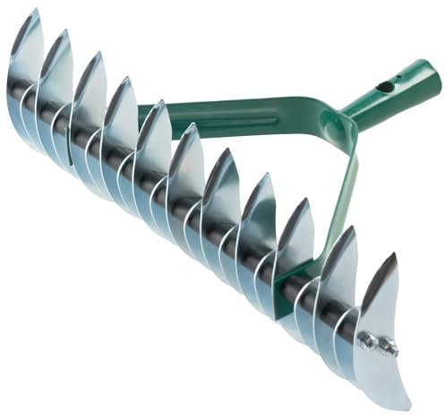 SolaDirect Lawn Aerator Scarifier Head, Effective Manual Lawn Grass Soil Aeration and Scarification for Lawn Care & Maintenance, Hand Dethatching Rake, Moss Removal Garden Tool