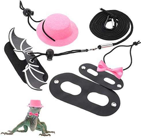 YARNOW 1satz Lizard Leash Mit Dekorativem Hut Für Reptilien Einstellbares Geschirr Für Bartagamen Und Eidechsen Für Outdoor-aktivitäten Und Geburtstagsfeiern