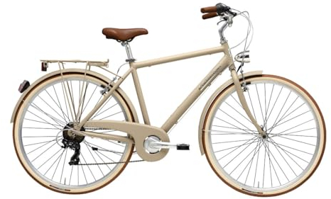 Adriatica Bazam - Herren-Fahrrad, 28 Zoll (71,8 cm), Retrò Man Vintage, Schaltung mit 6 Gängen, Rahmen aus Aluminium, Größe 55, Haselnuss