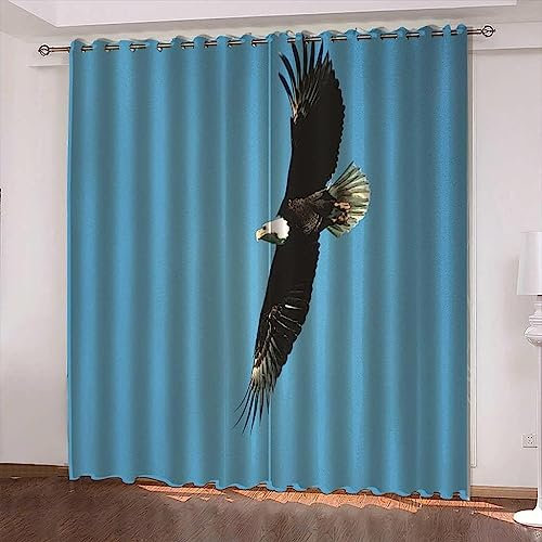 Vorhang Kinderzimmer Tierischer Adler Kinder Vorhänge Mit Ösen Polyester Gardinen Thermovorhang Blickdicht Ösenschal Kindergardinen Für Wohnzimmer Schlafzimmer, 2Er Set,-8B4A8F9Z2K4
